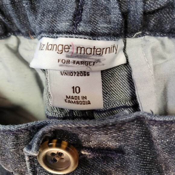 MATERNITY. Liz Lange. Black Washed, Straight Leg, Maternity Jeans, Size 10 - Picture 5 of 7